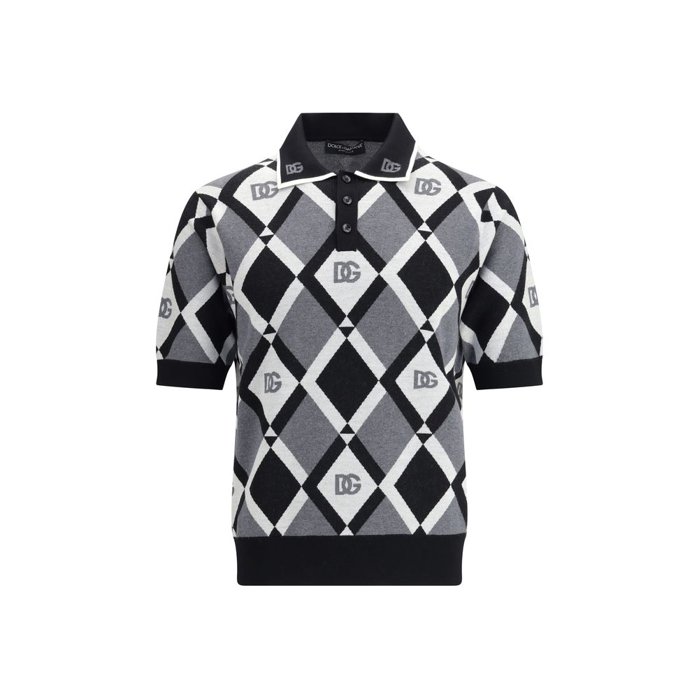 Dolce & Gabbana Multicolor Fleece Wool Polo Shirt Dolce & Gabbana