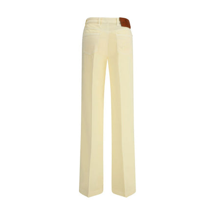 Etro Yellow Cotton Straight-Leg Jeans Etro