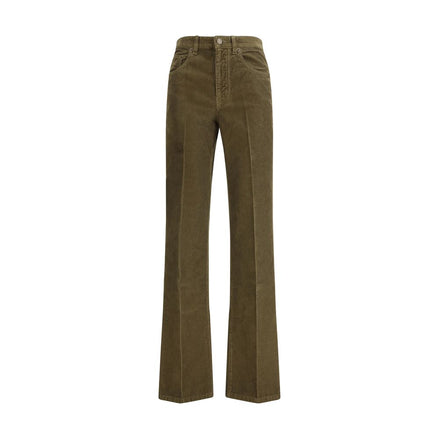 Saint Laurent Green Cotton Casual Pants Saint Laurent