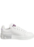 Dolce & Gabbana White Purple Leather Low Top Sneakers Shoes Dolce & Gabbana