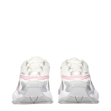 Versace White Fabric Chunky Sneakers Versace