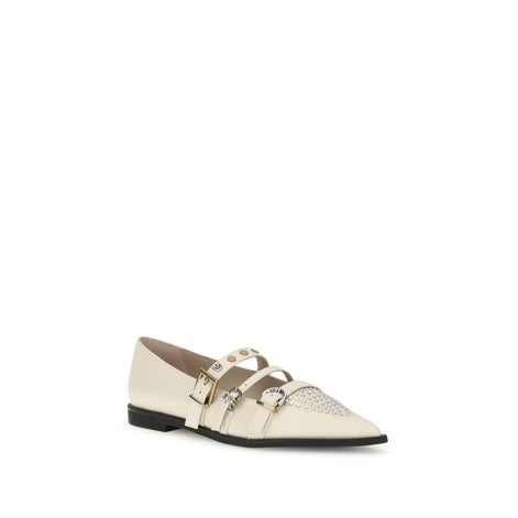 PINKO Cream Leather Ballet Flats PINKO