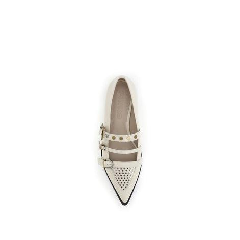 PINKO Cream Leather Ballet Flats PINKO
