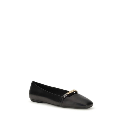PINKO Black Calf Leather Bos Taurus Ballet Flats PINKO