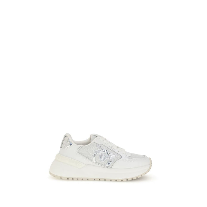 PINKO White Calf Leather Bos Taurus Chunky Sneakers PINKO