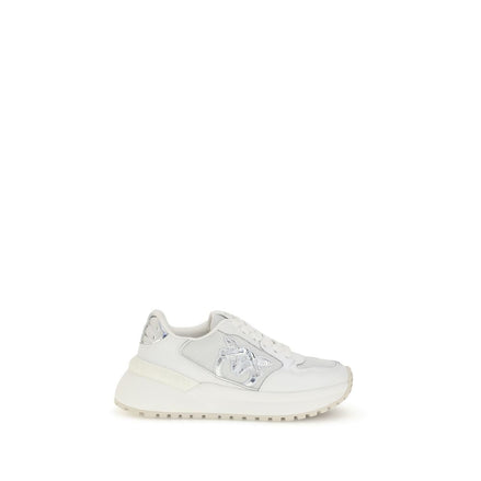 PINKO White Calf Leather Bos Taurus Chunky Sneakers PINKO