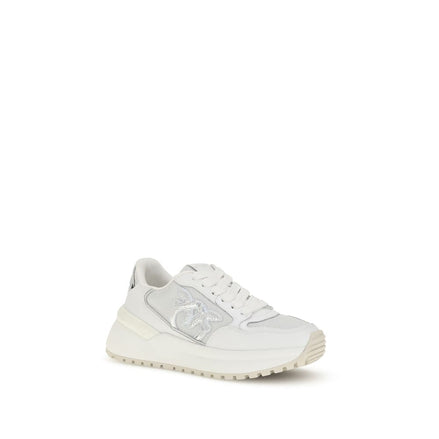 PINKO White Calf Leather Bos Taurus Chunky Sneakers PINKO