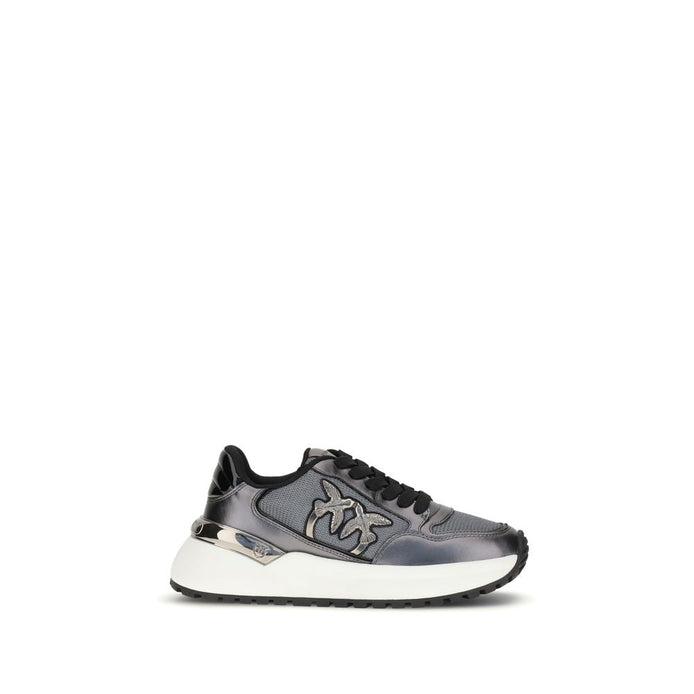 PINKO Gray Fabric Low Top Sneakers PINKO