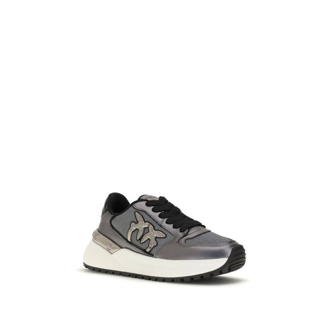 PINKO Gray Fabric Low Top Sneakers PINKO