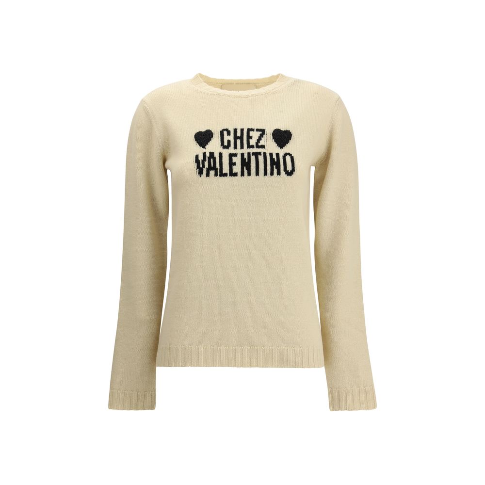 Valentino Cream Fleece Wool Sweatshirt Valentino