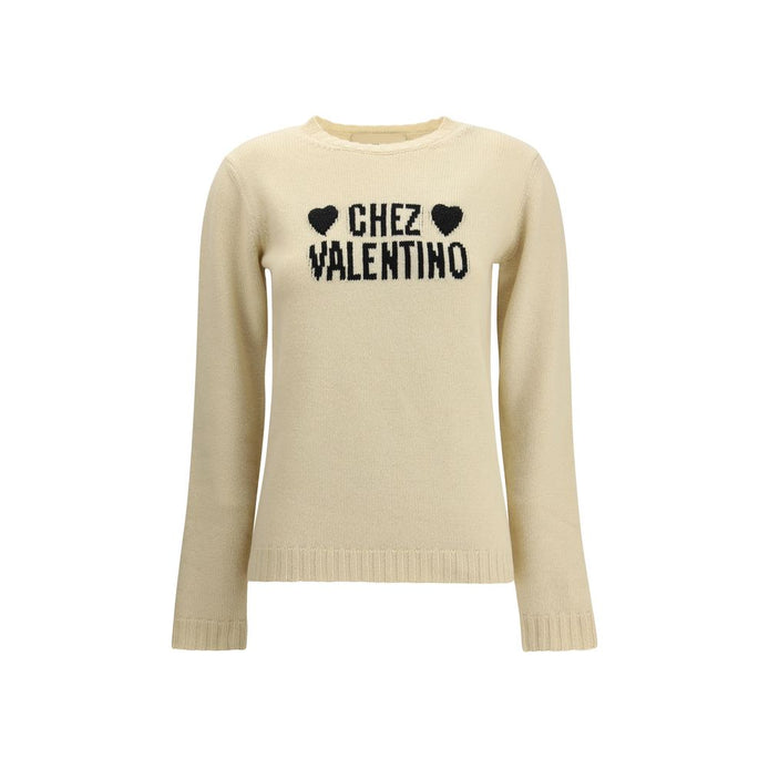 Valentino Cream Fleece Wool Sweatshirt Valentino