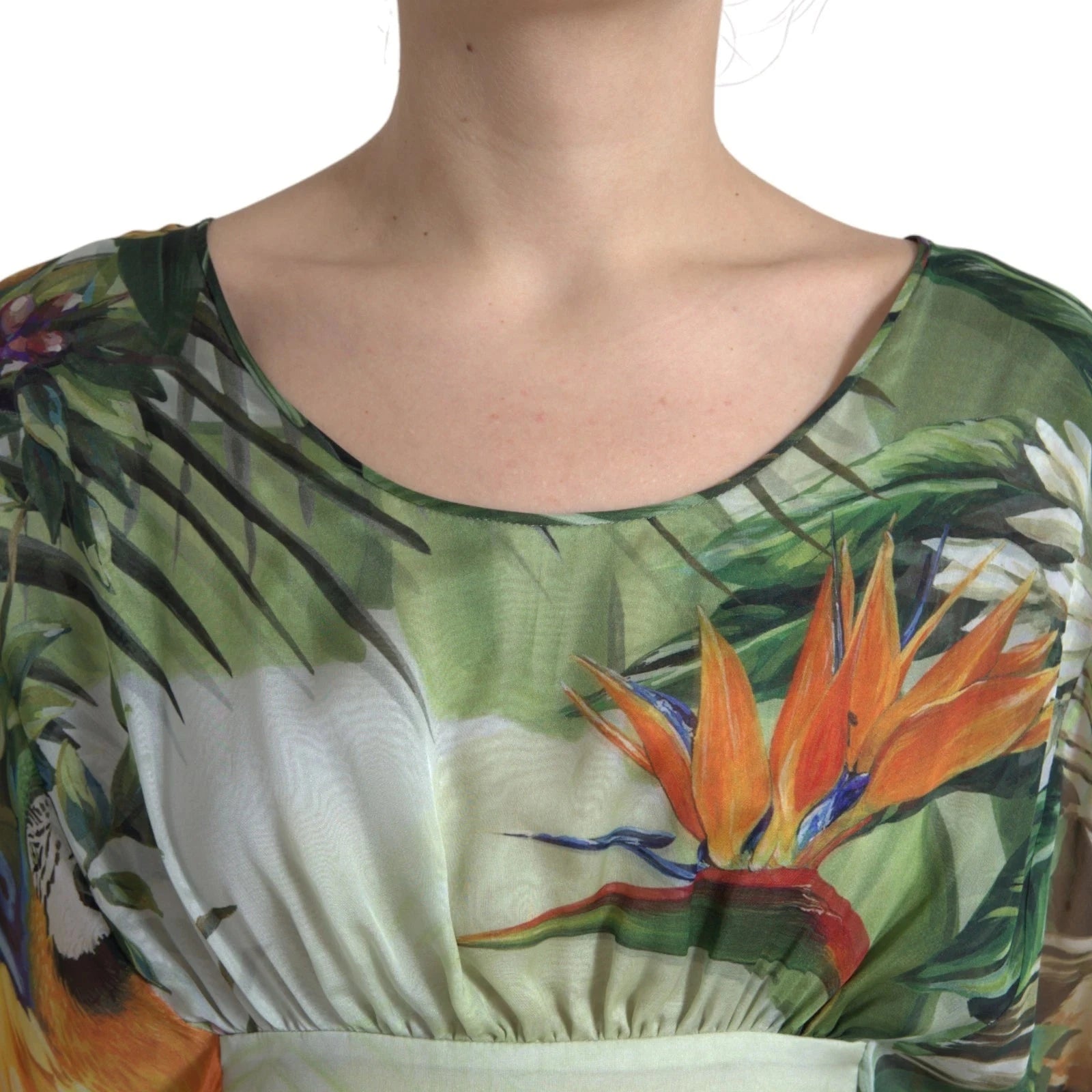 Dolce & Gabbana Multicolor Silk Jungle Print Women Maxi Dress Dolce & Gabbana