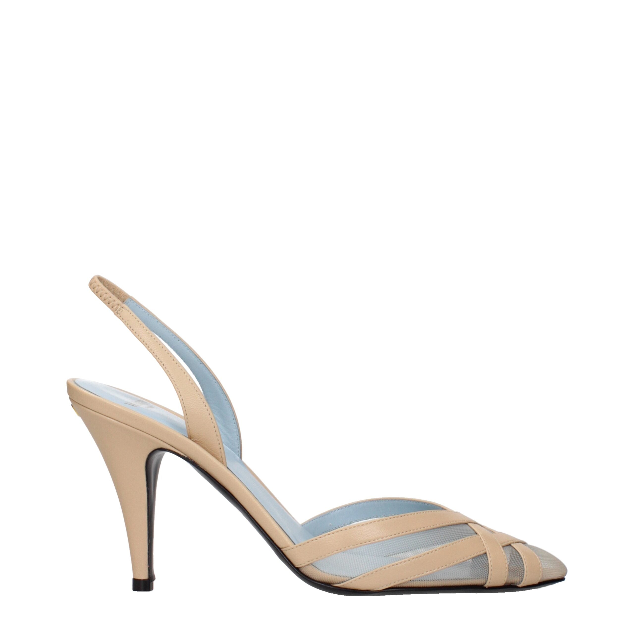 Valentino Garavani Beige Leather Stiletto Heel Sandals Valentino Garavani