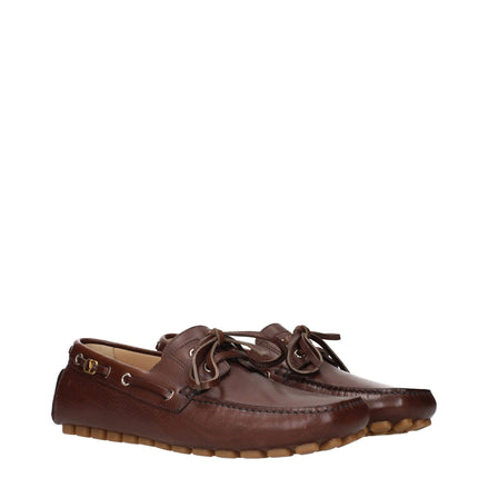 Valentino Garavani Brown Leather Slip-On Loafers Valentino Garavani