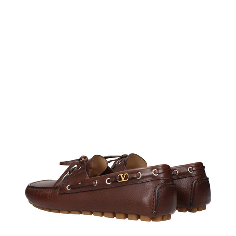 Valentino Garavani Brown Leather Slip-On Loafers Valentino Garavani