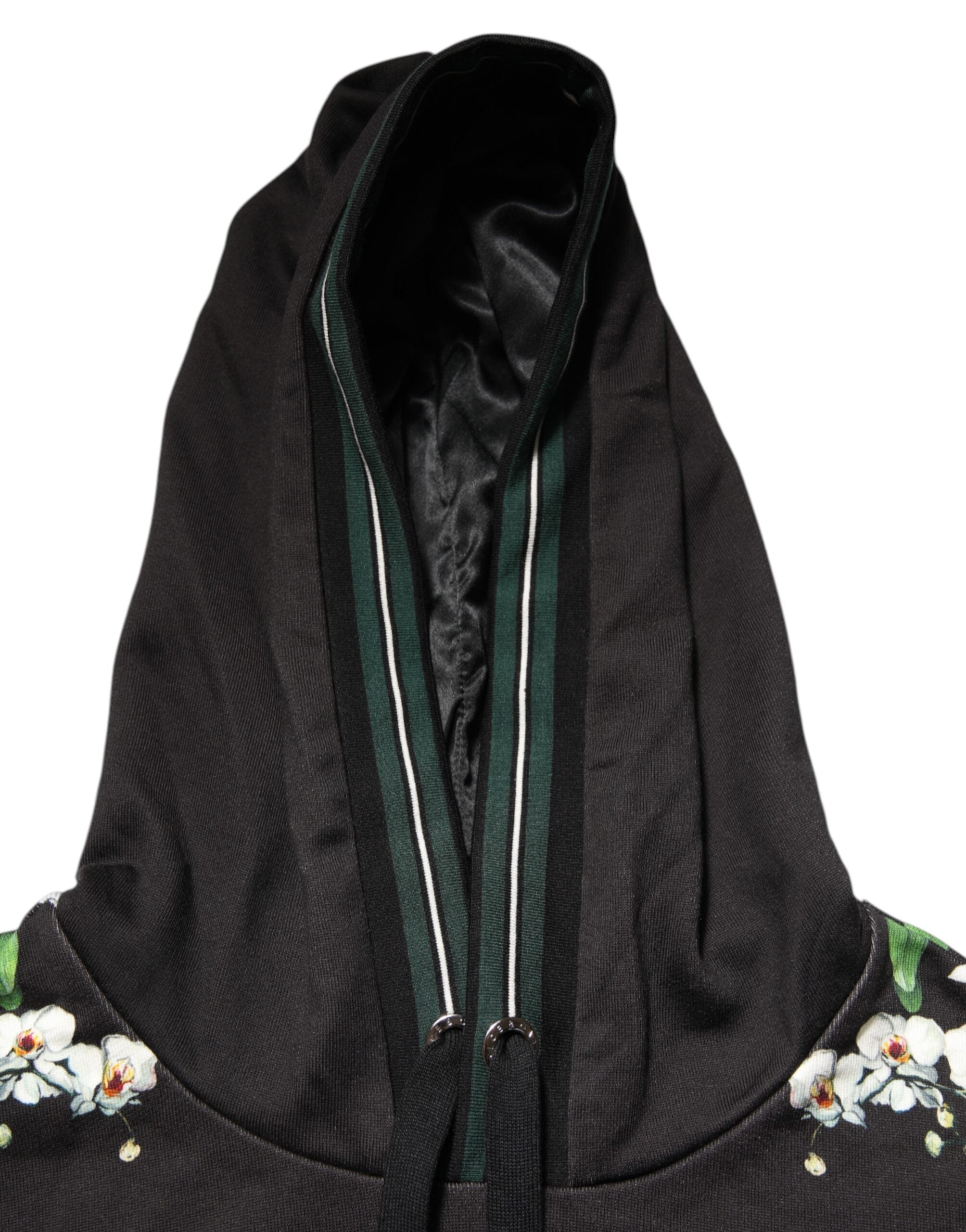 Dolce & Gabbana KING Black Orchid Floral Crown Logo Hoodie Sweater Dolce & Gabbana