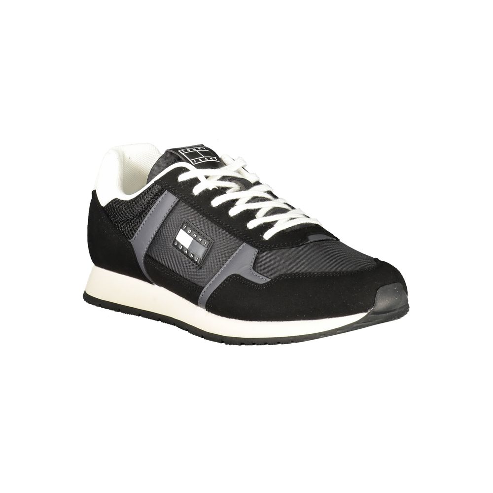 Tommy Hilfiger Black Polyester Men Sneaker Tommy Hilfiger