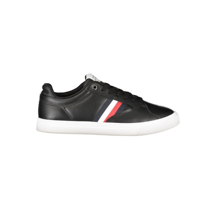 Tommy Hilfiger Black Leather Men Sneaker Tommy Hilfiger