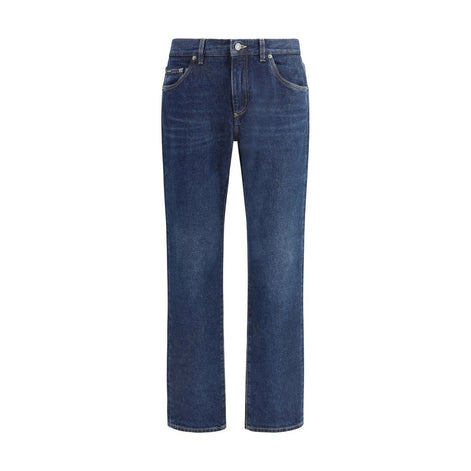 Dolce & Gabbana Blue Cotton Straight-Leg Jeans Dolce & Gabbana