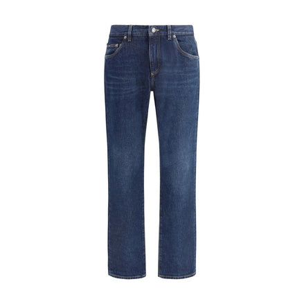 Dolce & Gabbana Blue Cotton Straight-Leg Jeans Dolce & Gabbana
