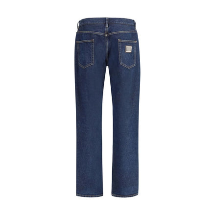 Dolce & Gabbana Blue Cotton Straight-Leg Jeans Dolce & Gabbana