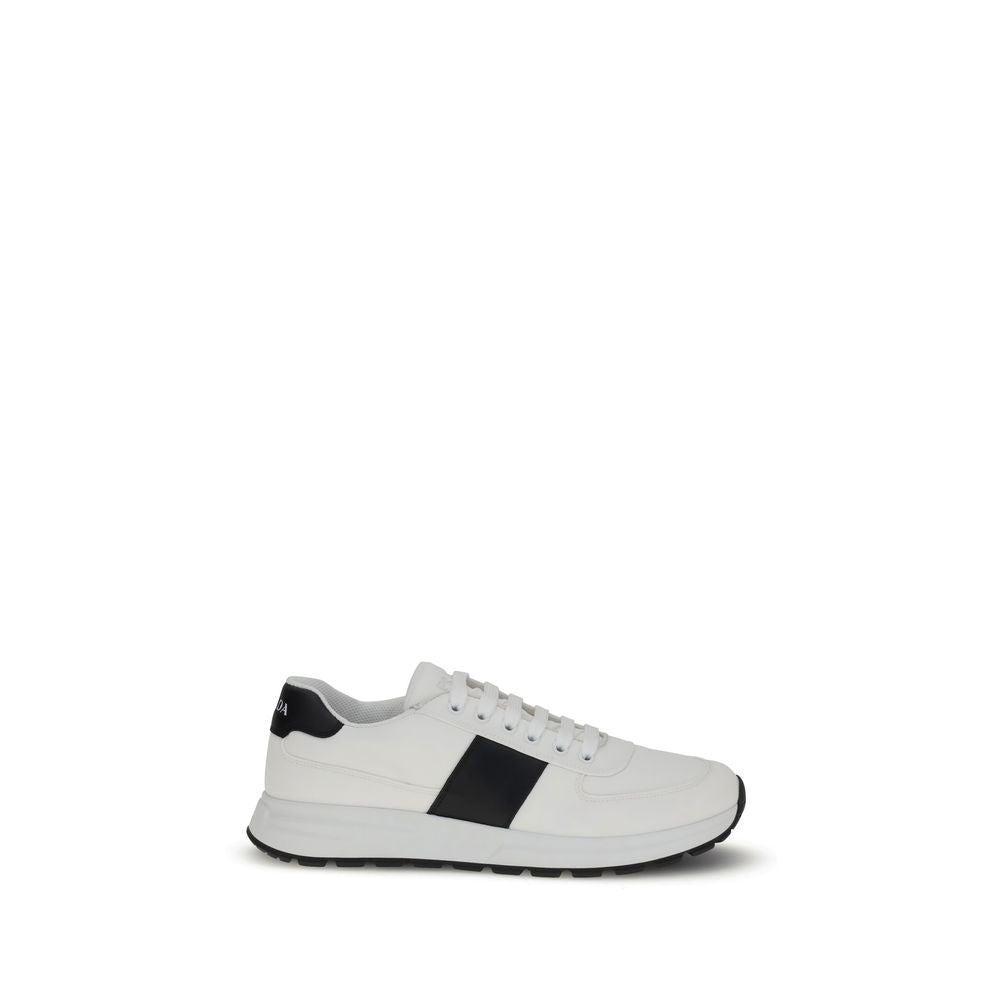 Prada White Calf Leather Bos Taurus Low Top Sneakers Prada