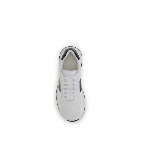 Prada White Calf Leather Bos Taurus Low Top Sneakers Prada