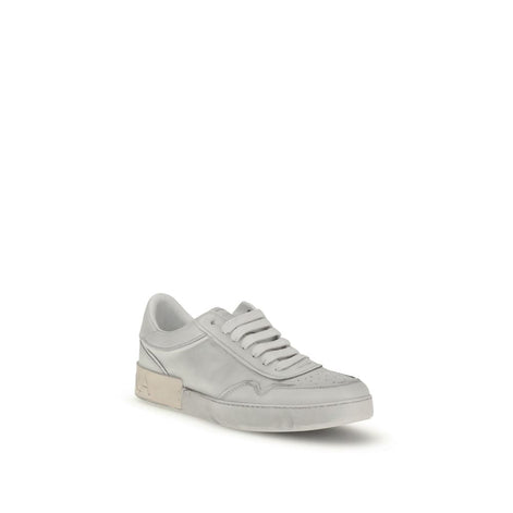 Dolce & Gabbana White Calf Leather Bos Taurus Low Top Sneakers Dolce & Gabbana