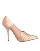 Dolce & Gabbana Cipria Nude Satin Mesh Stiletto Pumps Shoes Dolce & Gabbana