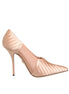 Dolce & Gabbana Cipria Nude Satin Mesh Stiletto Pumps Shoes Dolce & Gabbana