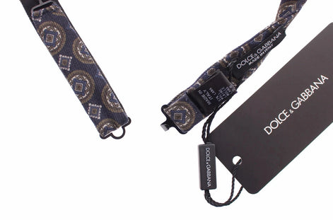 Dolce & Gabbana Blue Silk Baroque Fantasi Tied Bow Tie Papillon Dolce & Gabbana