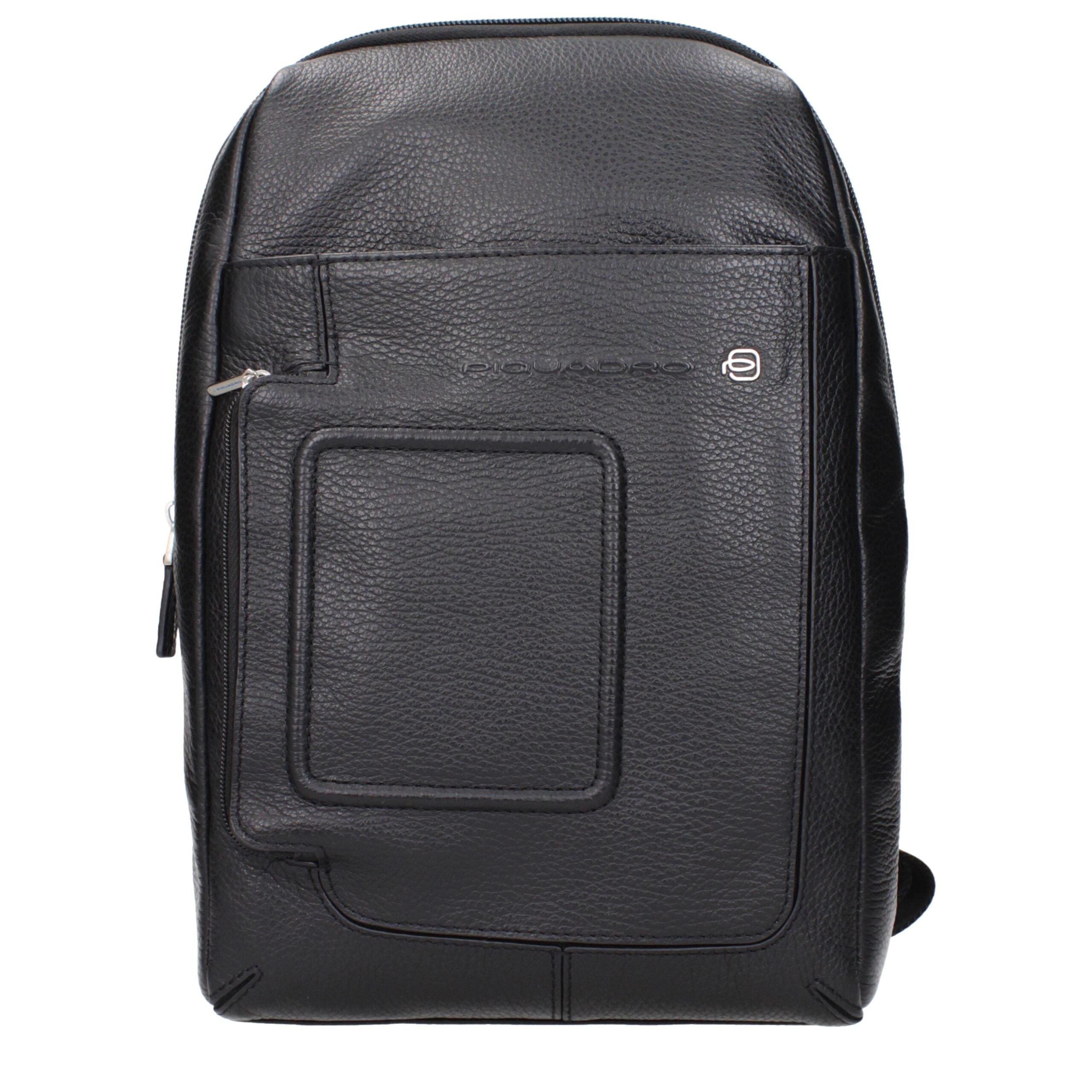 Piquadro Black Leather Crossbody Bag Piquadro