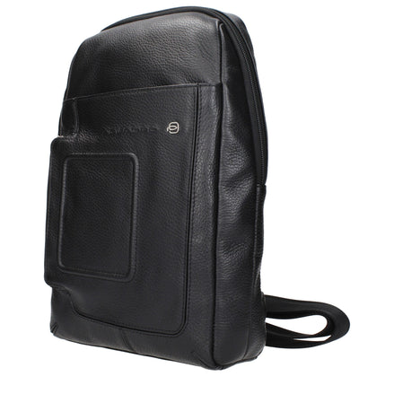 Piquadro Black Leather Crossbody Bag Piquadro
