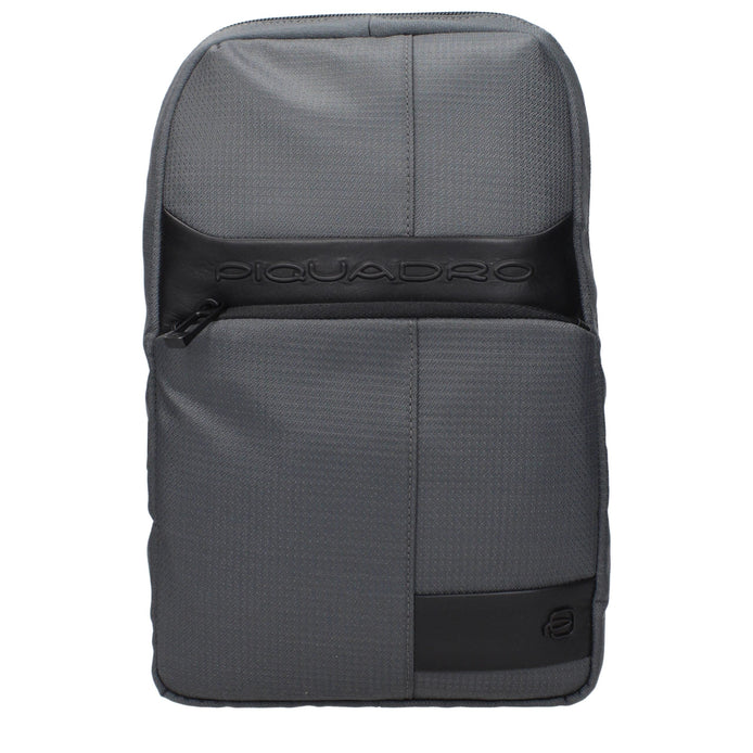 Piquadro Gray Fabric Crossbody Bag Piquadro