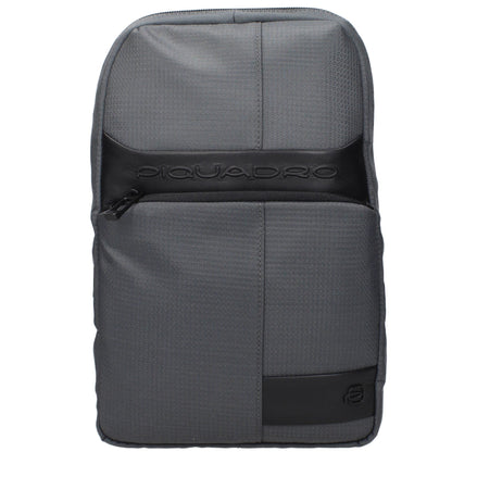 Piquadro Gray Fabric Crossbody Bag Piquadro