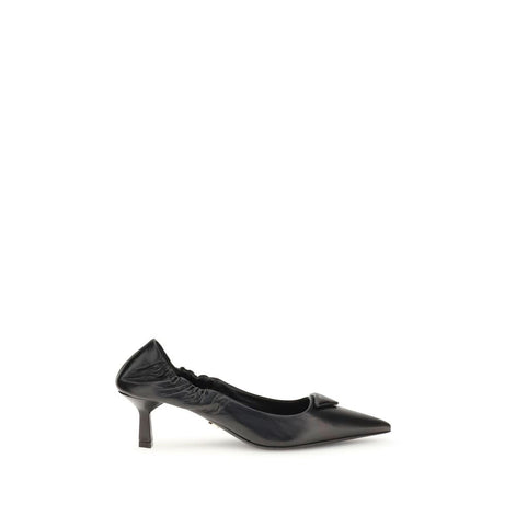Prada Black Calf Leather Bos Taurus High Heel Pumps Prada