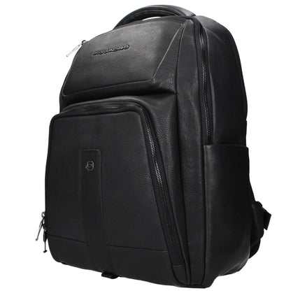 Piquadro Black Leather Backpack Piquadro