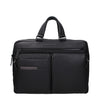 Piquadro Black Leather Business And Laptop Bag Piquadro