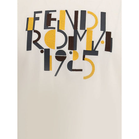Fendi White Cotton T-Shirt Fendi