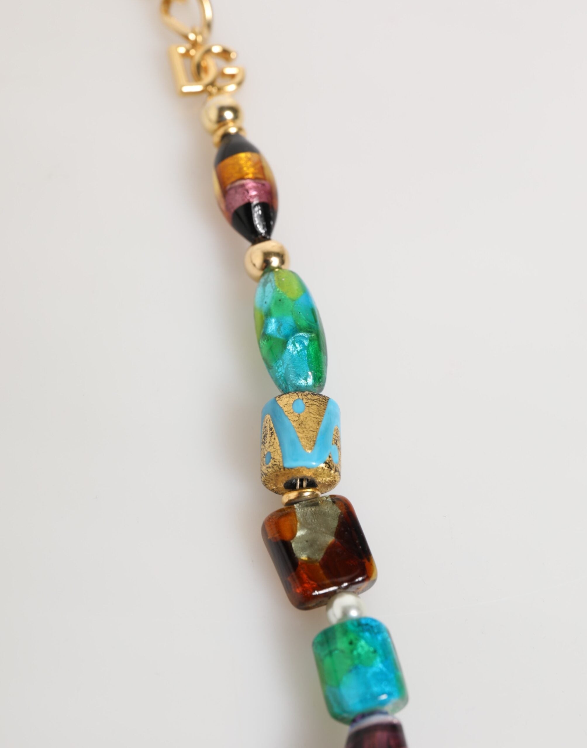 Dolce & Gabbana Multicolor Murano Glass Beads Brass Women Jewelry Necklace Dolce & Gabbana