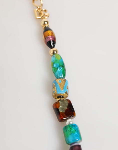 Dolce & Gabbana Multicolor Murano Glass Beads Brass Women Jewelry Necklace Dolce & Gabbana
