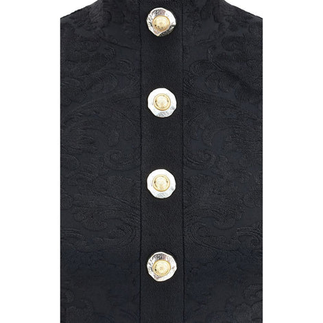 Balmain Black Viscose Top Balmain