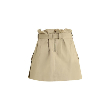 Balmain Beige Cotton Mini Skirt Balmain