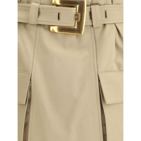 Balmain Beige Cotton Mini Skirt Balmain