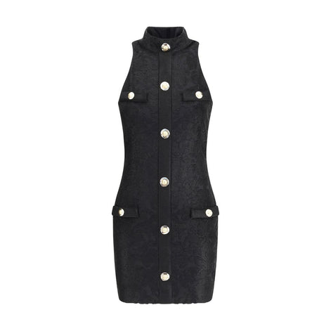 Balmain Black Viscose Cocktail Dress Balmain