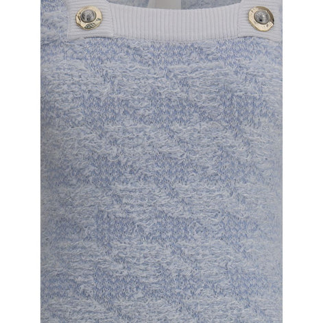 Balmain Light Blue Polyamide Casual Dress Balmain