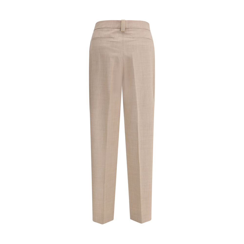 Fabiana Filippi Beige Fleece Wool Dress Pants Fabiana Filippi
