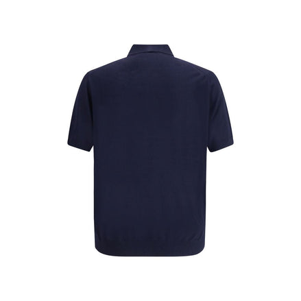 Prada Blue Fleece Wool Polo Shirt Prada