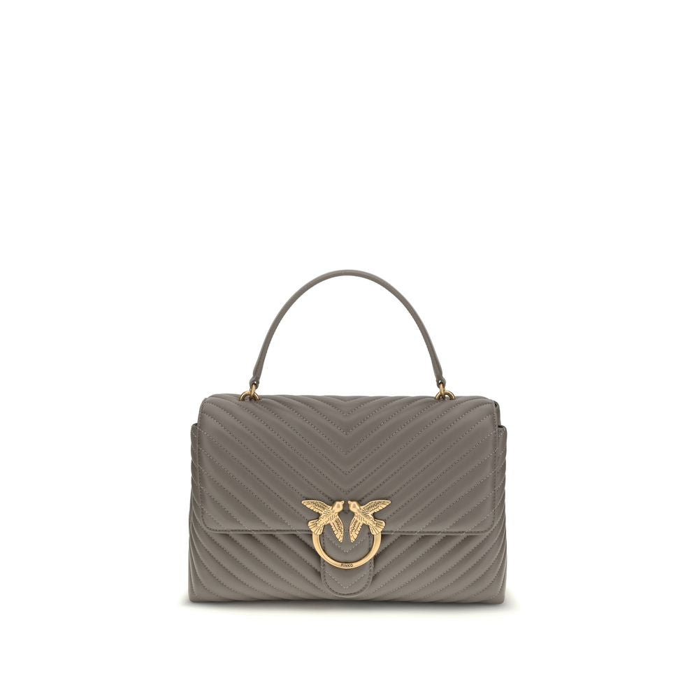 PINKO Gray Calf Leather Bos Taurus Handbag PINKO