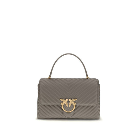 PINKO Gray Calf Leather Bos Taurus Handbag PINKO